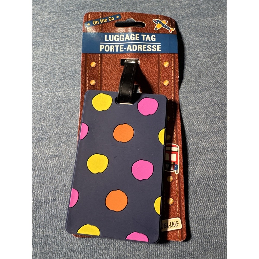 Colorful Polka Dot Silicone Luggage Tag Travel Suitcase Bag ID Tag New